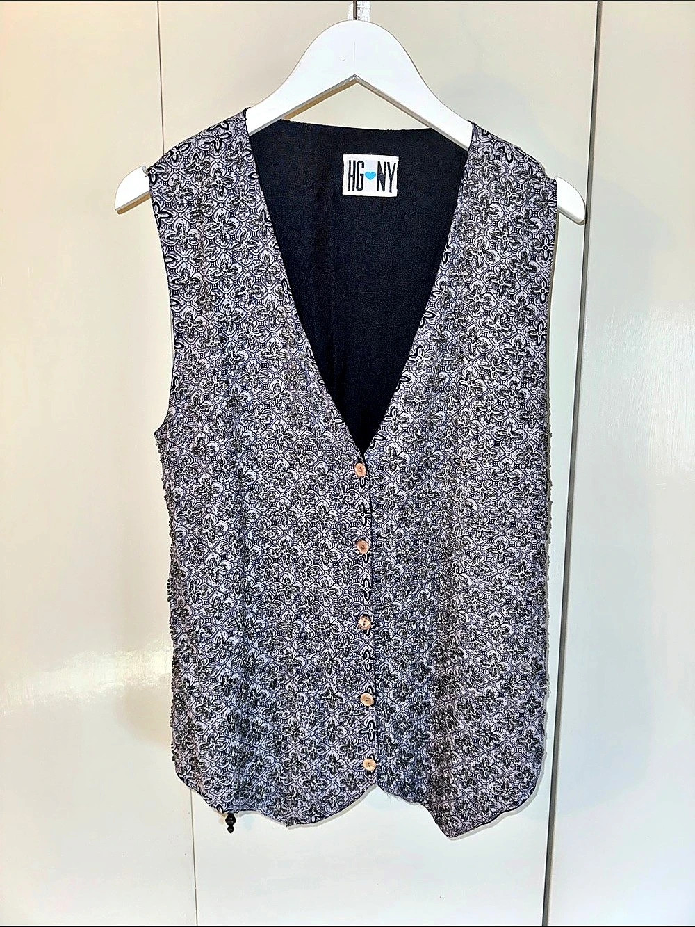Beaded & Printed Pattern Vest